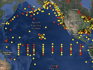 Red Buoys are stations with no data